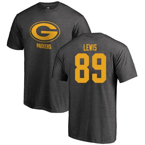 Men Green Bay Packers Ash #89 Lewis Marcedes One Color Nike NFL T Shirt